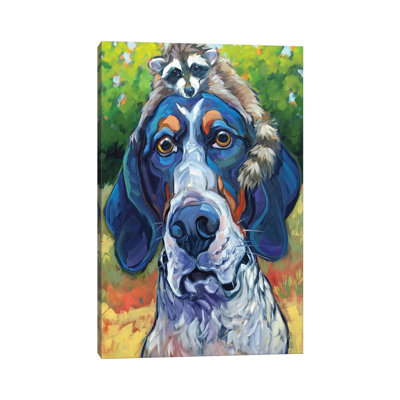 Coonhound par CR Townsend - peinture sur toile tendue