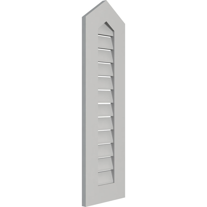 Peaked Top Surface Mount Signature Urethane Functional Gable Vent 4/12 Pitch, Primed Tan, 40" H x 12" W x 1" D, 8/12