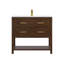 Meuble-lavabo simple 37 po en noyer avec surface en composite Aastha-242859887