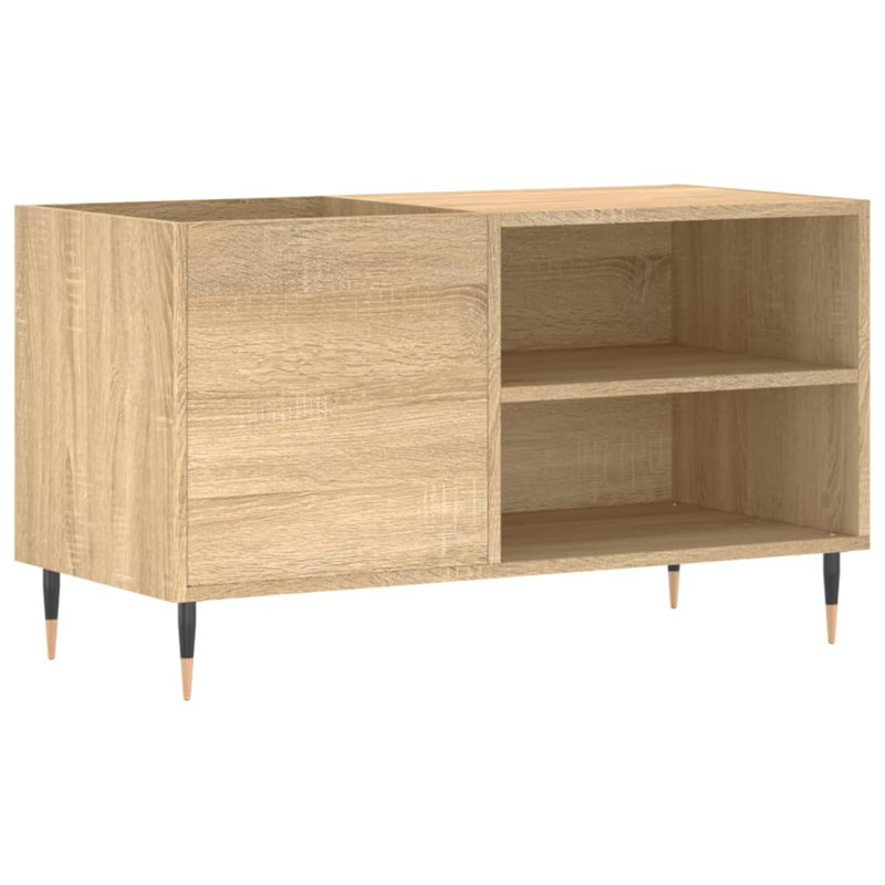 vidaXL Record Cabinet Engineered Wood 33.3 x 15.0 x 18.9 in, Sonoma Oak