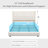 LED Bed Frame with 52" Crystal Button Tufted Upholstered Headboard, Galaxy Projector & Charging Station-105528470-105528472