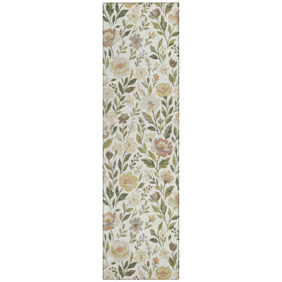 Machine Washable Indoor/Outdoor Chantille ACN2438 Floral Rug