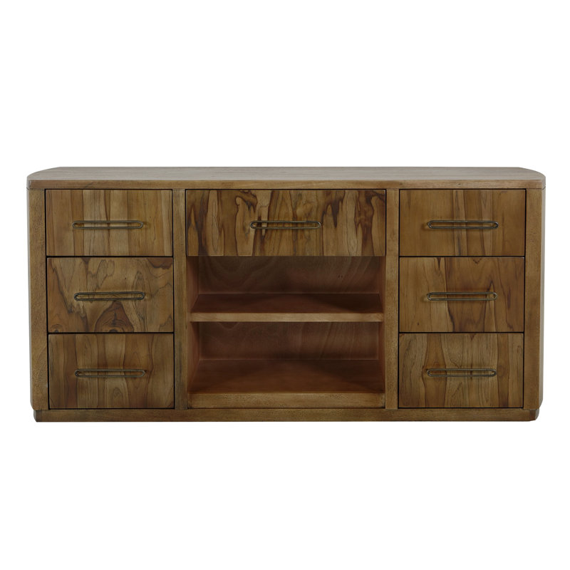 7 tiroirs, console, Brun