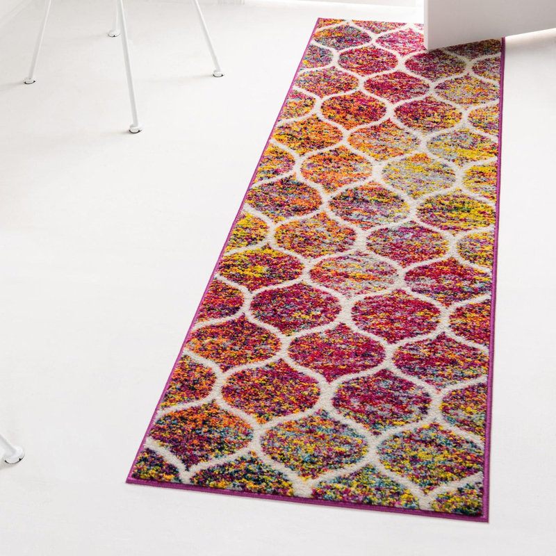 Rivanna Geometric Red Area Rug, Multi Red, Runner 2' x 4'1"