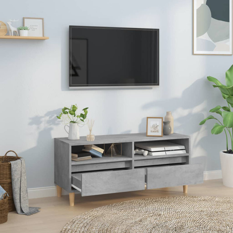 Howie TV Cabinet 100x34,5x44,5 cm Engineered Wood, Concrete Grey
