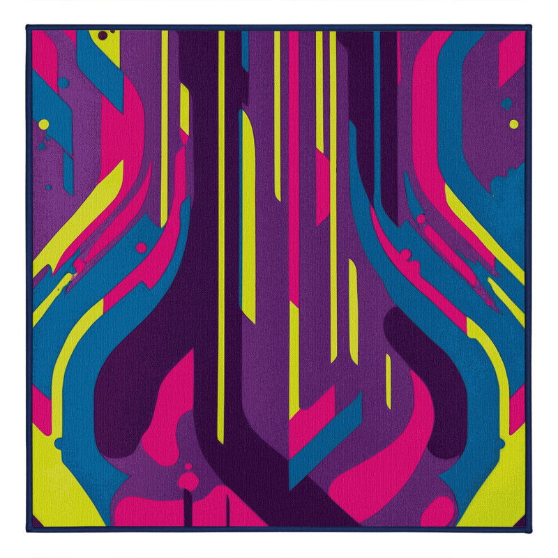 Laser Path Rug, Square 6'
