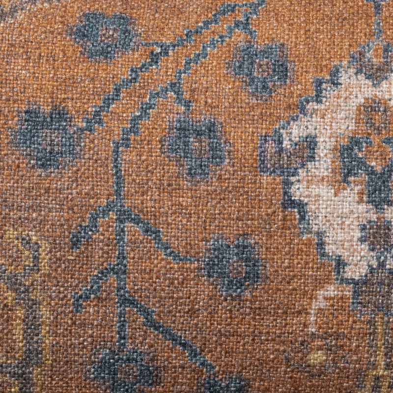 Bungalow Linen Floral Pillow Cover & Insert, Brown/Green Floral, Square 22"