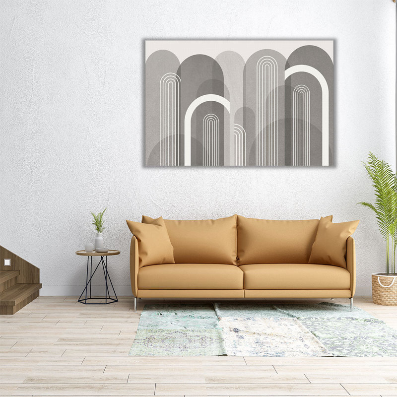 MidCentury Arches Stone - reproduction d'art sur toile, H 16 po x l 24 po