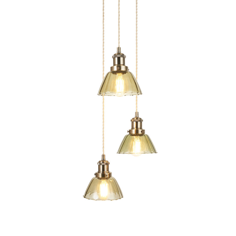 3 - Light Antique Brass Plate Pendant