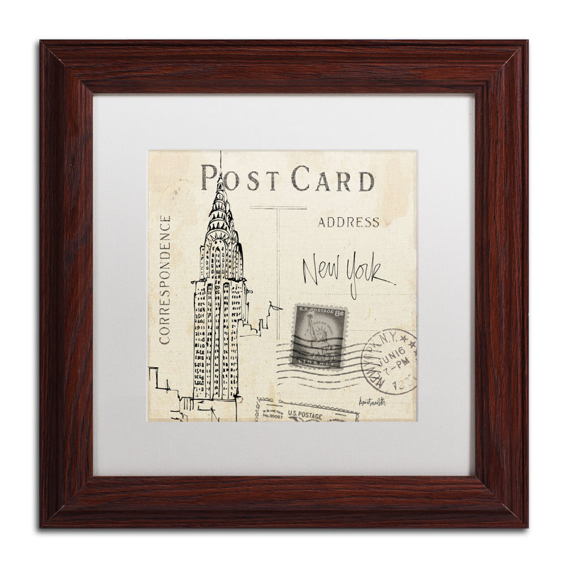 Art graphique encadré, "Post card Sketches I" par Anne Tavoletti, H 11 po x l 11 po