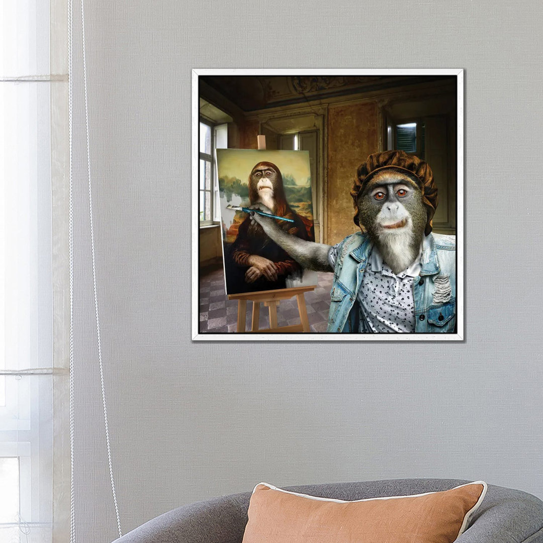 Leonardo Da Monkey von Spielsinn Design - Gallery-Wrapped Canvas Giclée