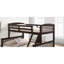 Lit double simple en bois massif avec style transitionnel, finition cerisier, conception à lattes et angle d'accès frontal, 68 po de hauteur, pour lit superposé couleur bois, 60 po de largeur, 81 po de profondeur
