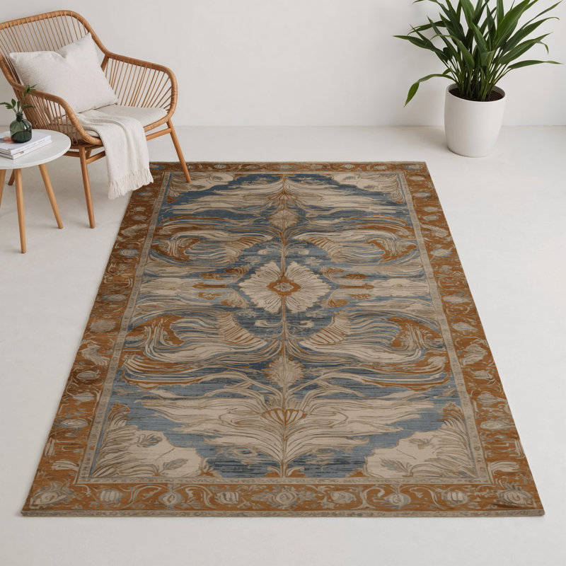 Tapis d'intérieur et d'extérieur gris Persian, Rectangle 5 pi x 7 pi