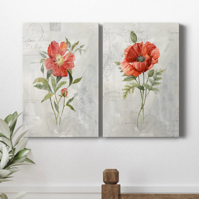 Lin pivoine - ensemble de 2 peintures sur toile