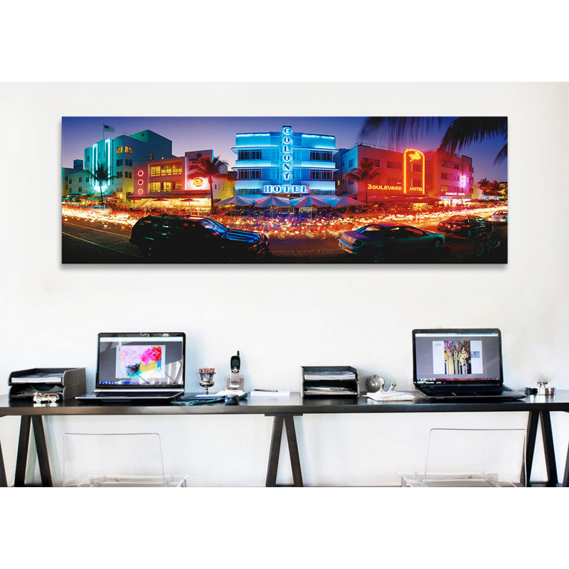 «Florida, Miami Beach», reproduction de photo sur toile, H 12 po x l 36 po x P 1,5 po, Toile tendue