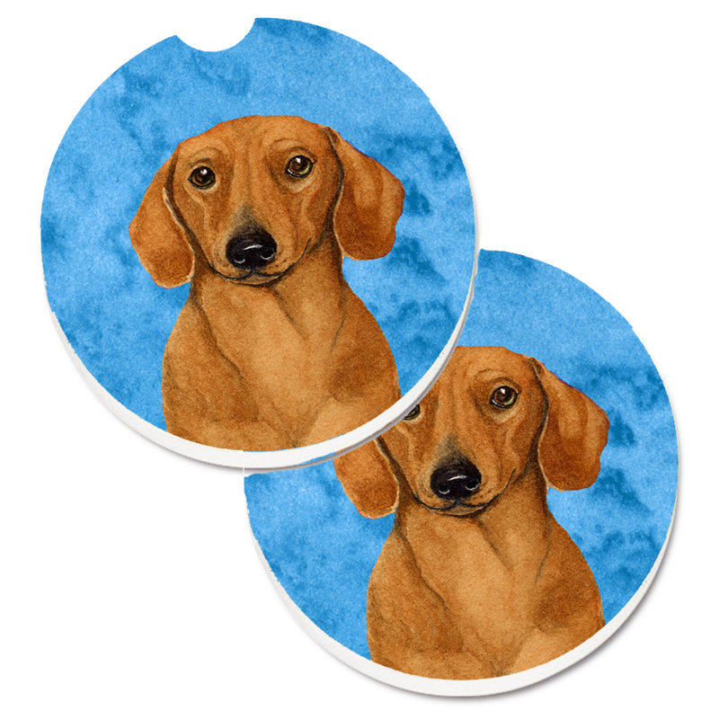 Sous-verre barbu collie voiture, Teckel brun