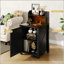 Table de chevet rustique avec station de charge, tablette de rangement réglable et porte de grange pour chambre à coucher et salon-1945893116