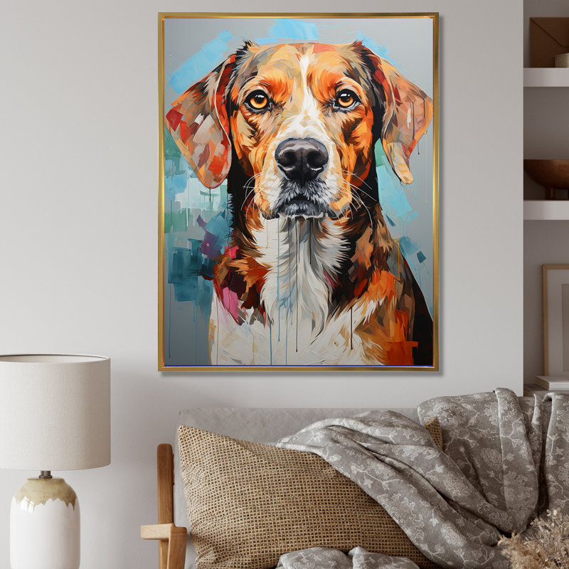 Beagle Bliss IV sur toile, H 32 po x l 16 po x P 1 po, Toile tendue