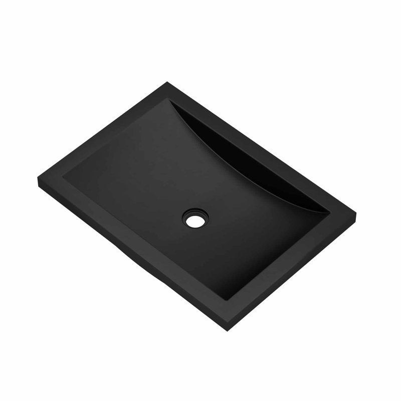 NativeStone Handmade Rectangular Undermount Bathroom Sink, Charcoal