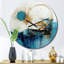 Horloge murale abstraite céleste délice en turquoise et or I-93380073