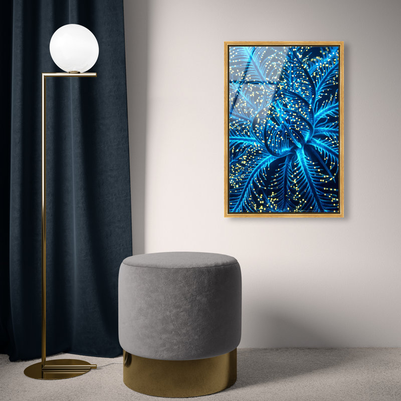 Neon Bloom Print by Oliver Gal, 46"H x 31"W, Gold Floater Frame