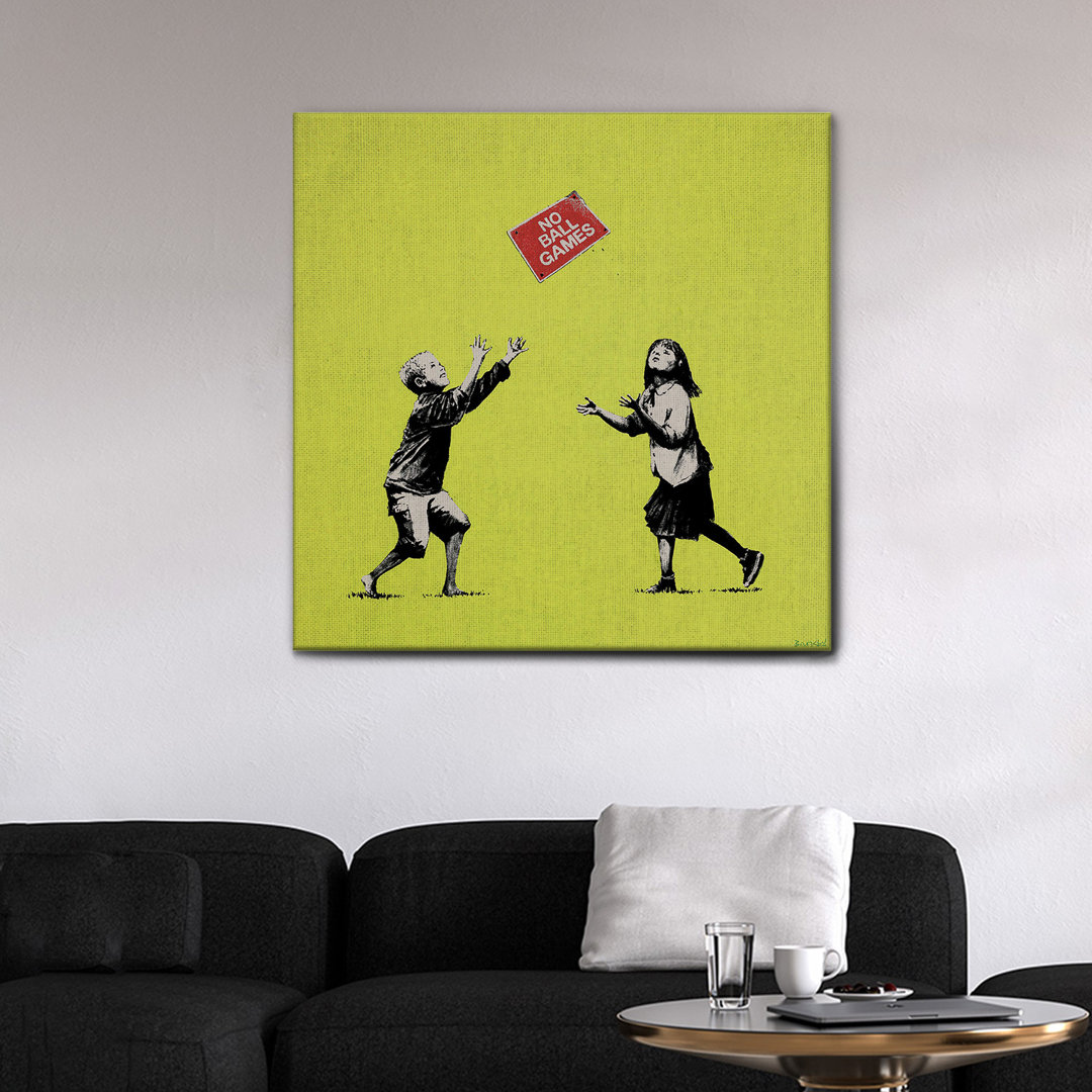 Leinwandbild No Ball Games Green von Banksy