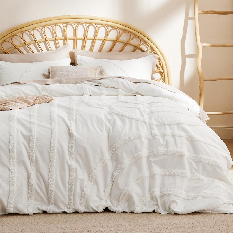 Bedsure Cotton Tufted Duvet Cover Set Tufted, Queen Duvet Cover, Tufted Linen
