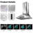 36" 900 CFM  Convertible Wall Mount Range Hood Stainless Steel Quiet 4 Speed Gesture Remote and Touch Panel Control with LED Lights-124637551-124637553