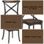 Chaise d'appoint Brady en chêne foncé et noir (ensemble de 2)