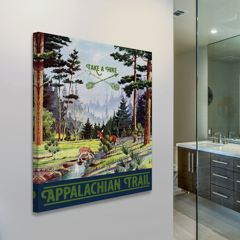 «Appalachian Trail», affiche vintage sur toile tendue, H 31 po x l 24 po x P 1,5 po