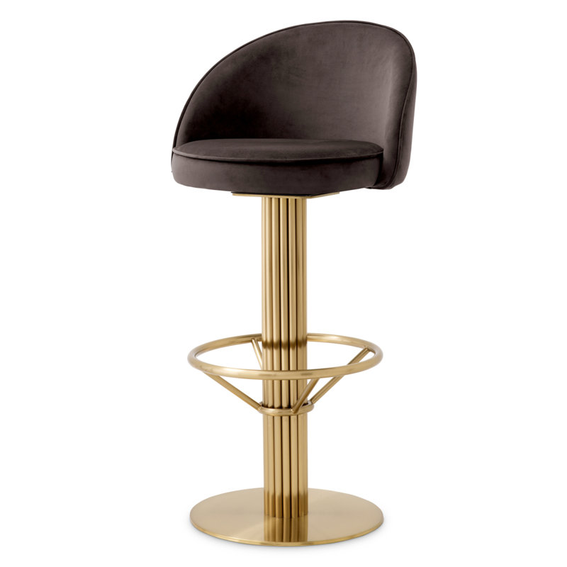 Counter Stool Dorland Roche Dark Gray Velvet, 30.71" Bar Stool