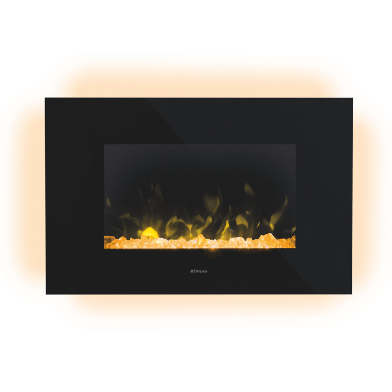 Dimplex Toluca Deluxe Optiflame Wall Fire with Choice of Fuel Beds & Colours, Bluetooth Speaker, 82cm W