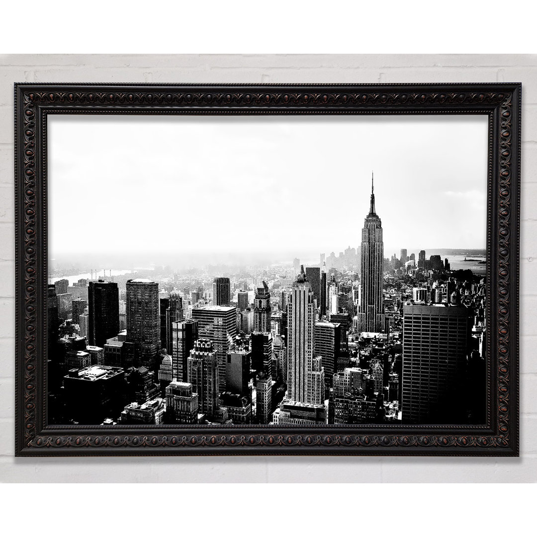 New York Empire State Skyline B N W - Einzelne Bilderrahmen Kunstdrucke