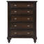 Commode 5 tiroirs Guanciale Chêne foncé