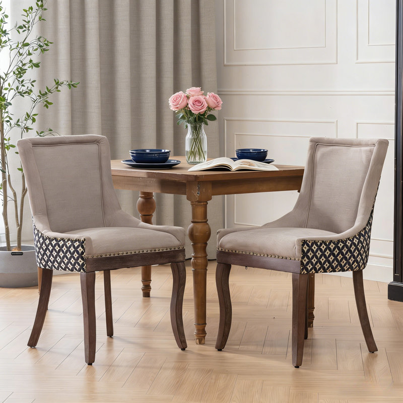 Chaise de salle à manger en tissu épaissi, Beige