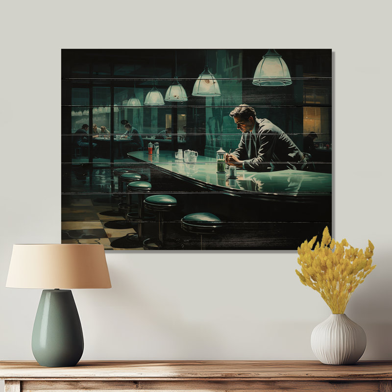 «Masterhaw Nighthawks On Wood» par Edward II, reproduction, H 30 po x l 40 po x P 0,78 po