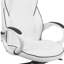 Fauteuil de direction pivotant en vinyle blanc à haut dossier Braman avec garniture et accoudoirs