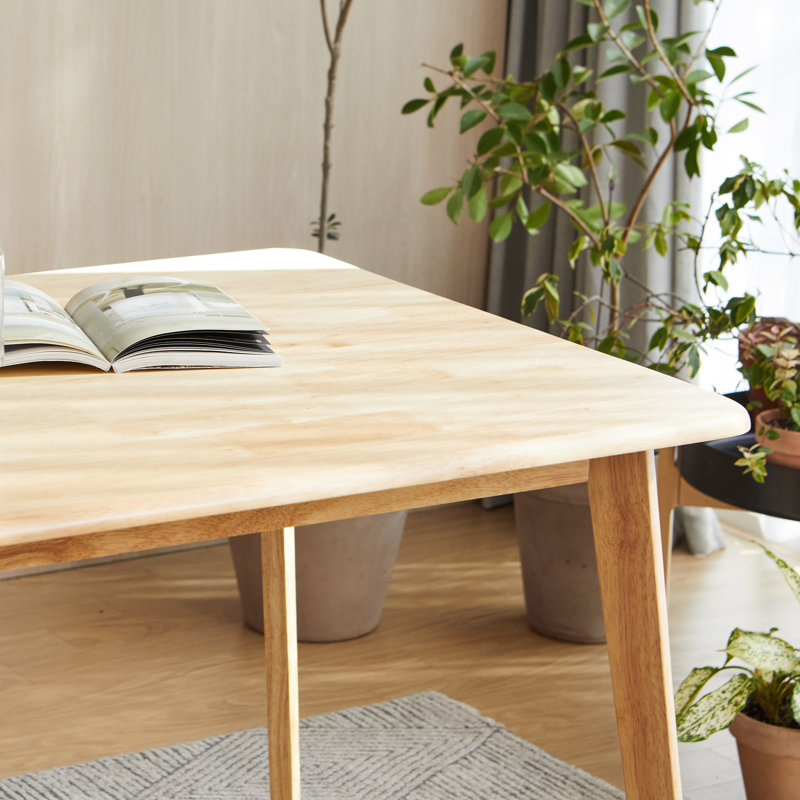 Rowley 4 - Person Solid Wood Modern Dining Table Set, Natural