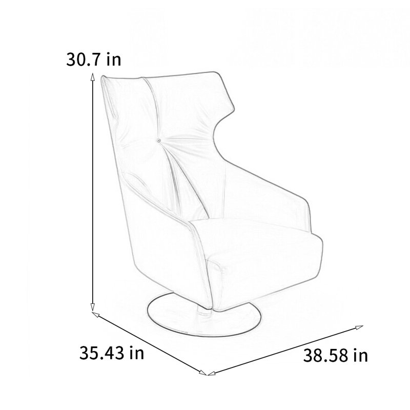 Rotatable solid wood lounge chair