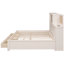 Lit de jour pleine grandeur en bois blanc avec 3 tiroirs de rangement, une tablette et un espace de chargement pour une chambre à coucher à la fine pointe de la technologie avec abri pratique et élégant