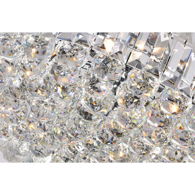 Chrome 20" Round Chandelier for Dining Room, 8-Light Crystal Chandelier with E12 Bulb Base – LED Compatible, BACL Certified