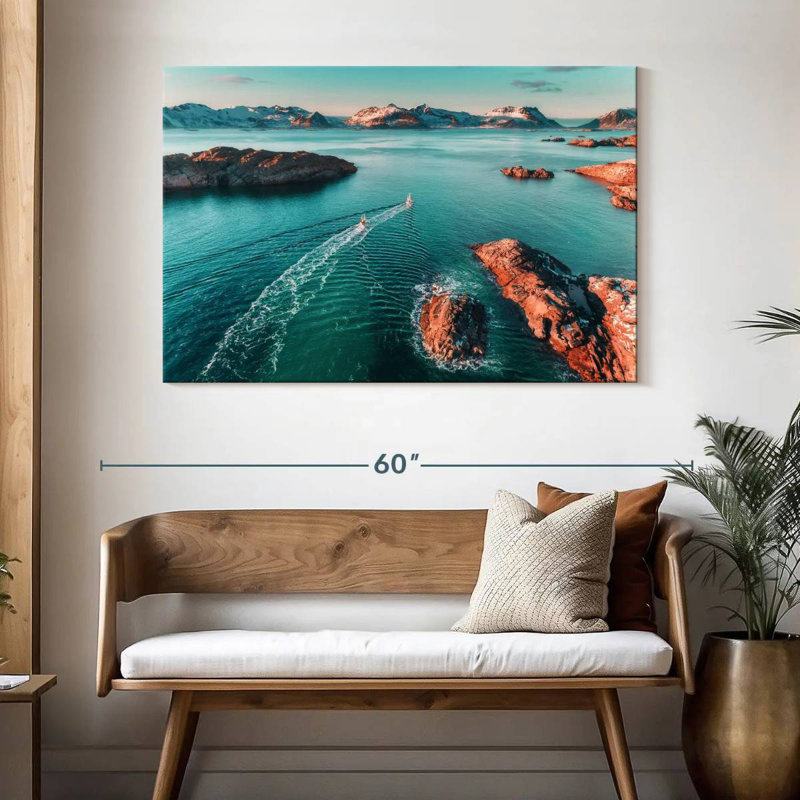 Ravi, paysage marin nordique, H 32 po x l 48 po