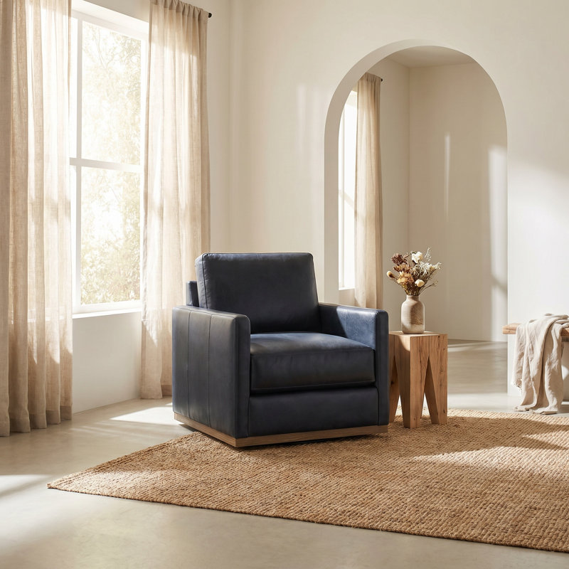 Kukkapalli Leather Swivel Armchair