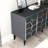 Modern Console Table, Anthracite & Silver, 100% Melamine Coated Particle Board, Thickness: 0.7 inches | Stylish Geometric Design, Perfect for Living Room & Entryway, Durable & Elegant-1907587321