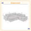 Canapé modulaire en forme de L de 107 po avec deux repose-pieds amovibles en forme de L et canapé-lit confortable-599528945