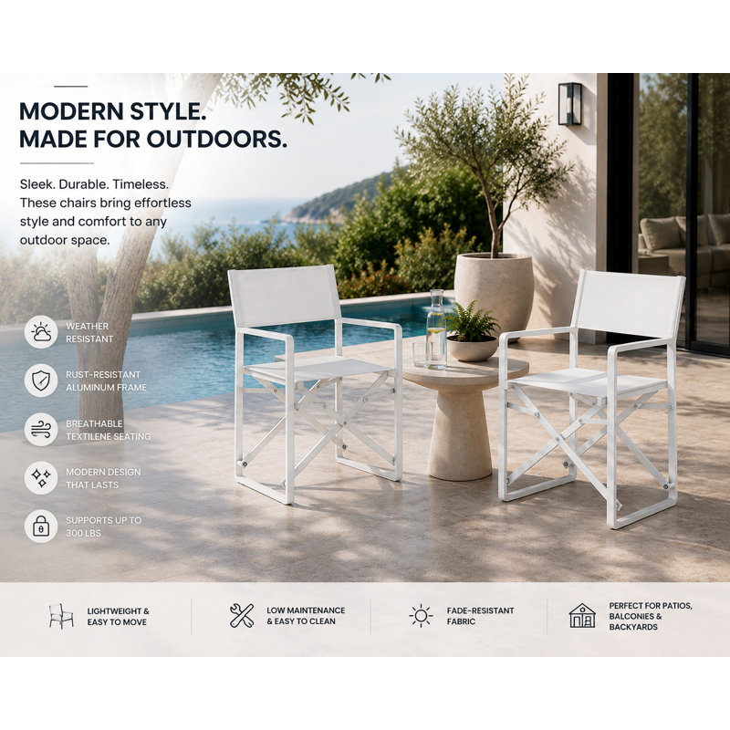 Sunset Director Chair, White