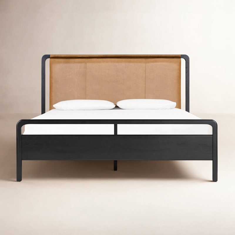 Rosedale Upholstered Bed, Queen, Chaps Sand/Ebony Oak Veneer