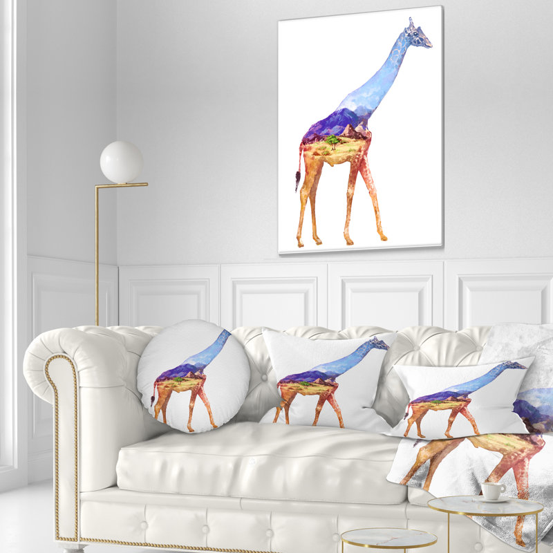 Coussin lombaire giraffe à double exposition animal