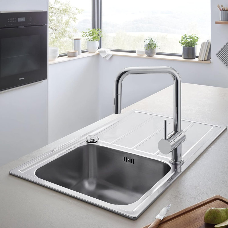 Minta® Dual Spray Pull Down Touch Single Handle Kitchen Faucet with Accessories, Starlight Chrome