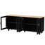 Armoire de salon pour téléviseur de 70 po, noyer noir et foncé, 2 tablettes réglables, tablette de style contemporain, spacieuse-1364945636